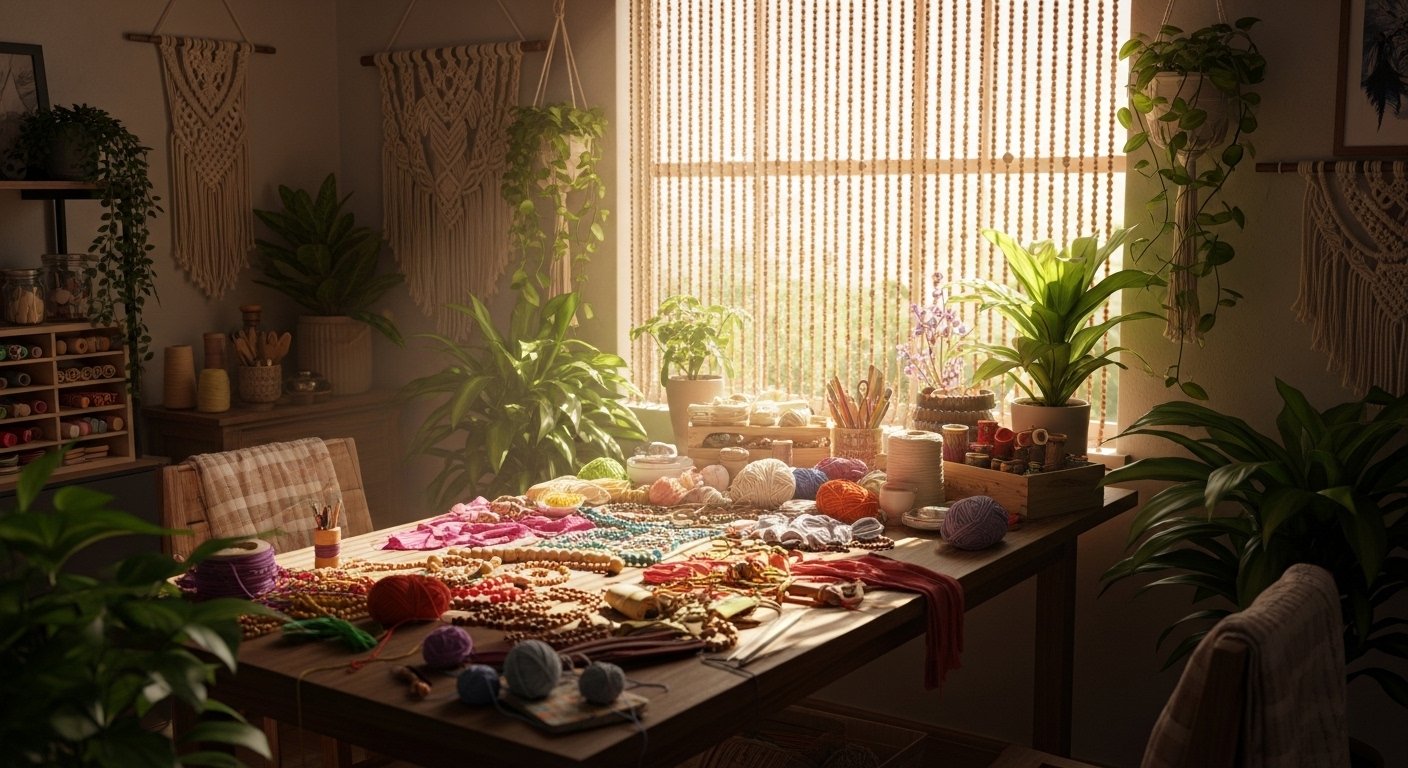 20 Fun Boho Craft Room Decor